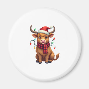 Imán Vector de vacaciones navideñas vintage de vaca de
