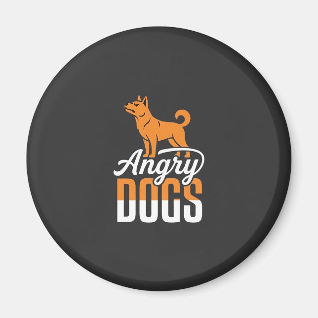Imán Vector Mascota Perros Enojados (Frente)