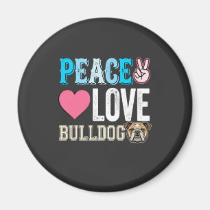 Imán Vector Perro Bulldog Paz Amor