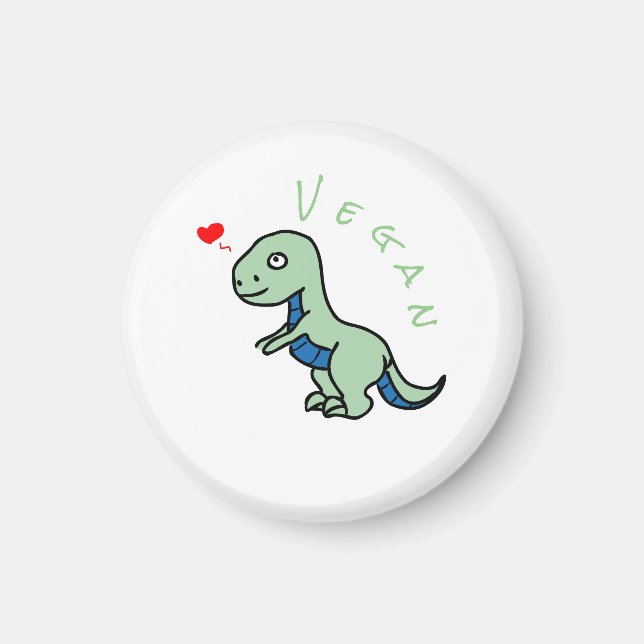 Imán Vegan Dinosaur Kind Dino Love Animals (Frente)
