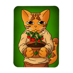 Imán Vegan Gardener Cat Magnet