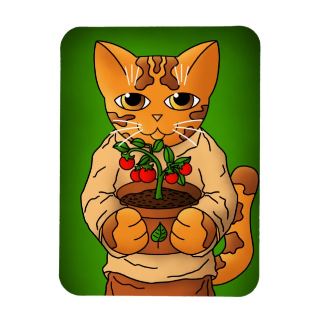 Imán Vegan Gardener Cat Magnet (Vertical)