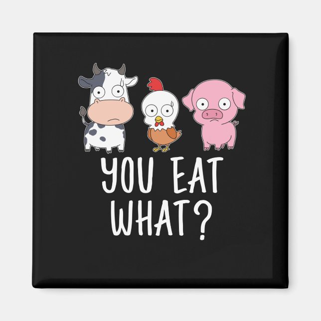 Imán Vegan Gift Vegetarian Gifts Planta Funny Vegan (Frente)