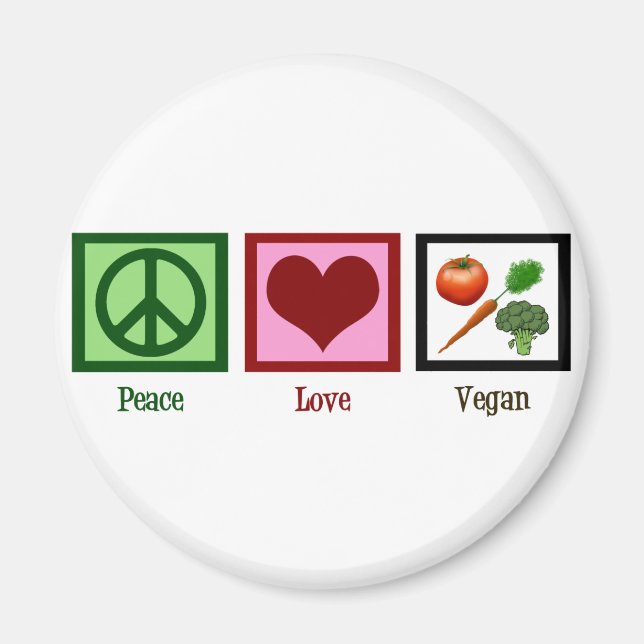 Imán Vegan por el amor de la paz (Frente)