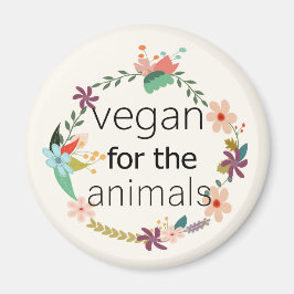 Imán Vegan por el diseño floral de los animales
