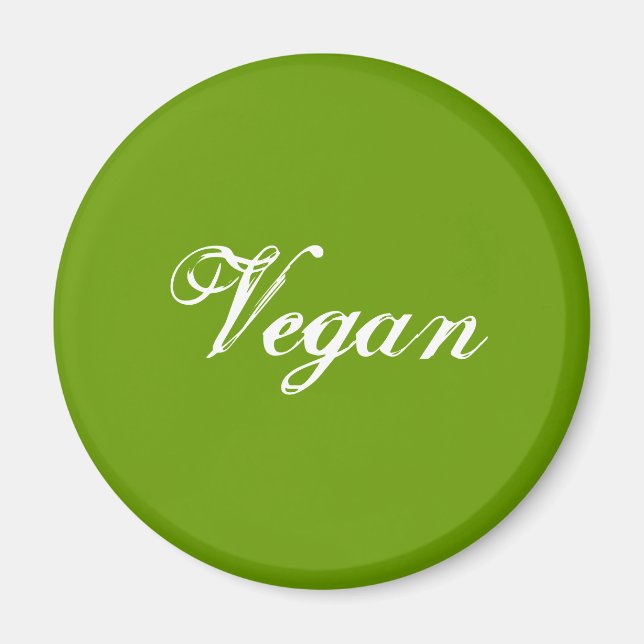Imán Vegan. Verde. Lema. Personalizado (Frente)