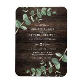 Imán vegetación boda Eucalyptus madera negra botánica