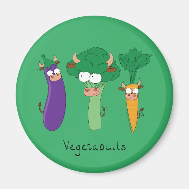Imán Vegetales Cute Niños Divertidos Personalizados (Frente)