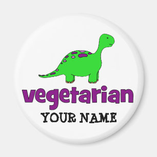 Imán Vegetariano - diseño del dinosaurio