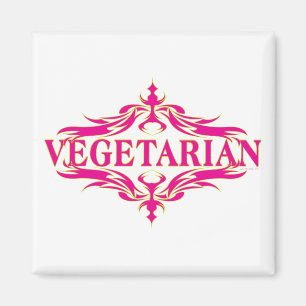 Imán Vegetariano rosa