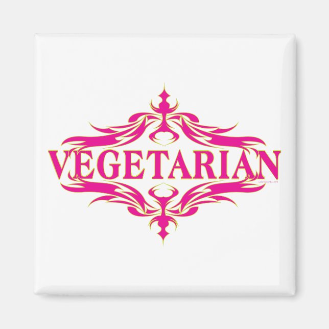 Imán Vegetariano rosa (Frente)