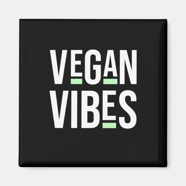Imán Vegetariano Vegan Vibes (Frente)