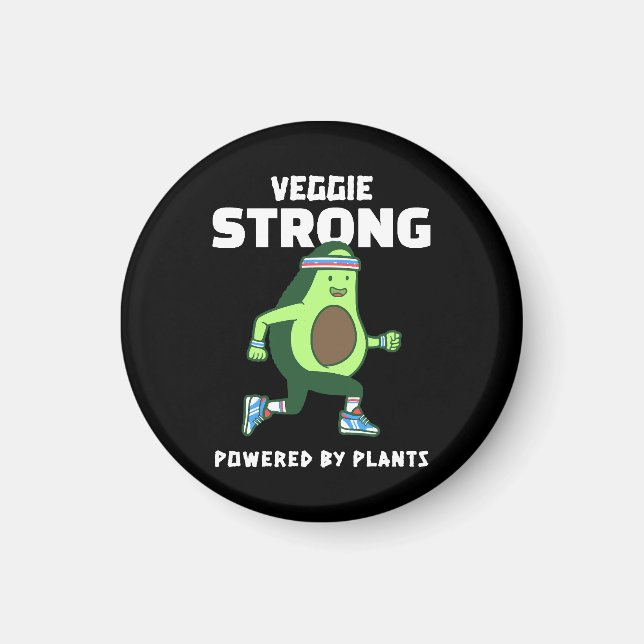 Imán Veggie Strong, impulsado por plantas (Frente)