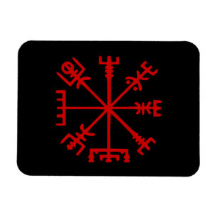Imán Vegvísir Rojo Sangre (Vegvísir Viking Compass)