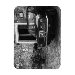 Imán Vehículo FIAT de época en Italia monocromo