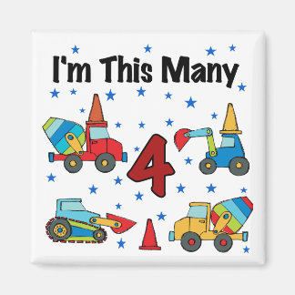 Imán Vehículos de construcción Camisetas de cuarto cump