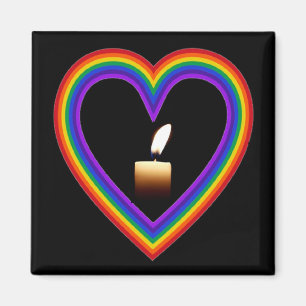 Imán Vela De Magnet En Un Corazón De Arcoiris