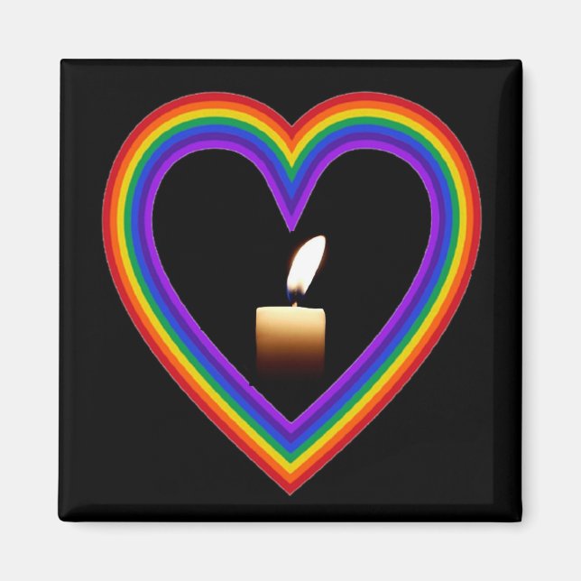 Imán Vela De Magnet En Un Corazón De Arcoiris (Frente)