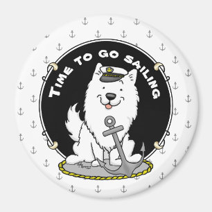 Imán Vela Nautical American Eskimo Dog Cute Eskie