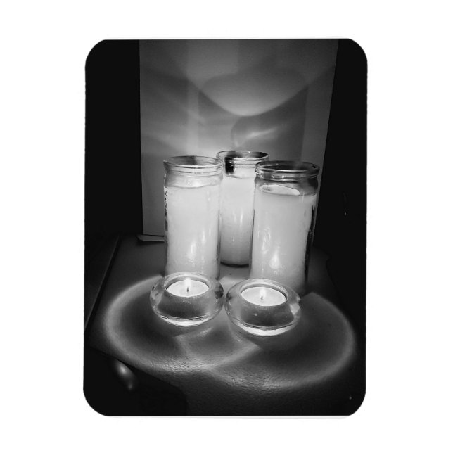 Imán velas blancas originales fotografiar vida fija (Vertical)