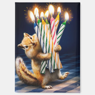Imán Velas de cumpleaños de ardilla de tierra