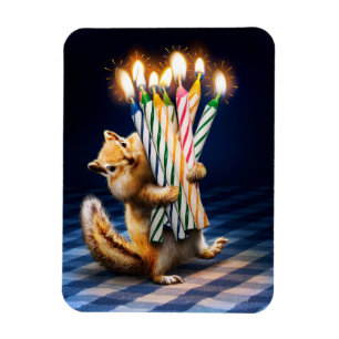 Imán Velas de cumpleaños de ardilla de tierra