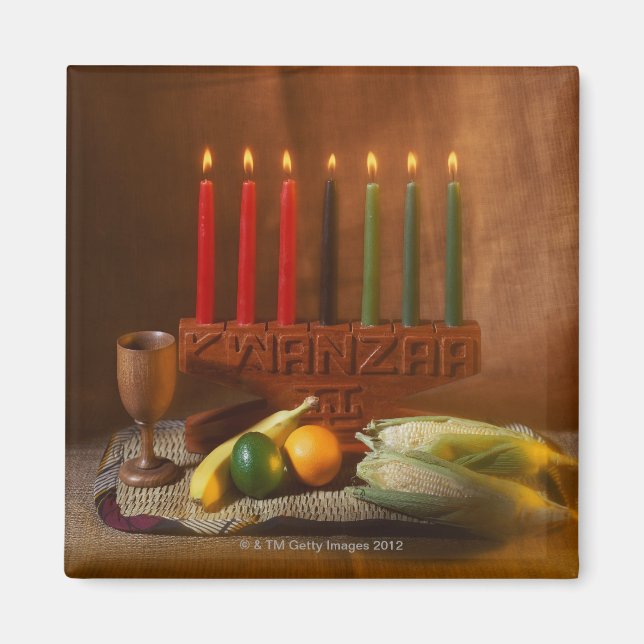 Imán Velas de Kwanzaa y comida (Frente)