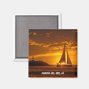 Imán Velero al atardecer - Marina Del Rey, CA 