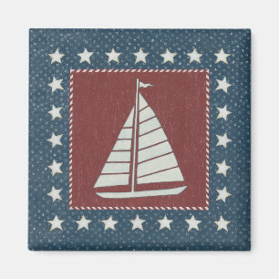 Imán Velero costero del arte el   en rojo