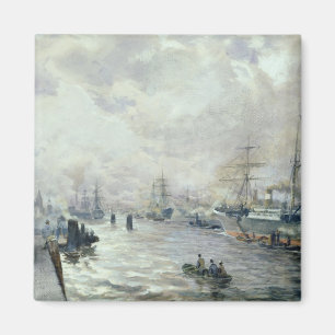 Imán Veleros en el puerto de Hamburgo, 1889