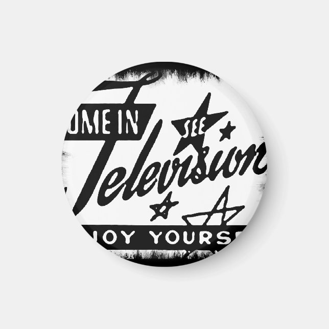 Imán Ven A Ver Televisión Disfruta De Tu Propio Anuncio (Frente)
