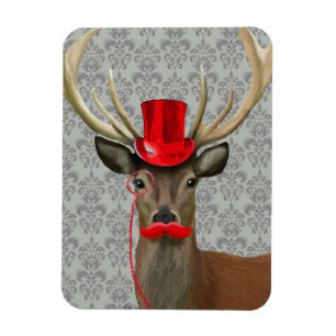 Imán Venado con Gorra rojo y bigote