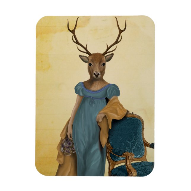 Imán Venado Con Vestido Azul 2 (Vertical)