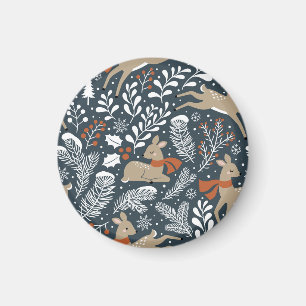 Imán Venado de Navidad vintage, diseño festivo