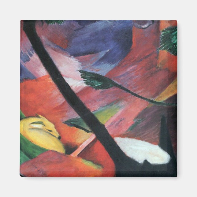 Imán Venado en el bosque II por Franz Marc; Reh im Wald (Frente)