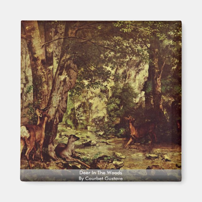 Imán Venado En El Bosque Por Courbet Gustave (Frente)