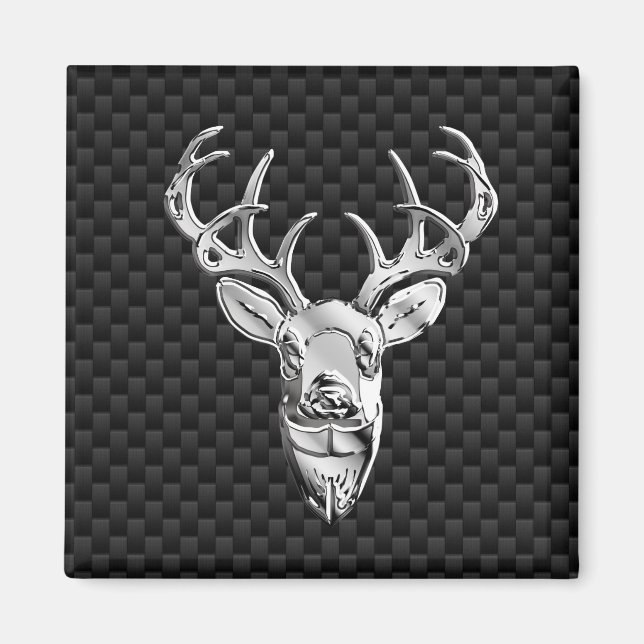 Imán Venado plateado de estilo con fibra de carbono (Frente)