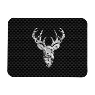 Imán Venado salvaje plateado con decoración de fibra de