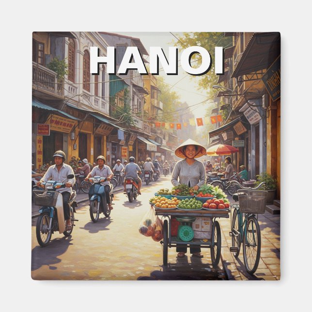 Imán Vendedor callejero de Hanoi Vietnam (Frente)
