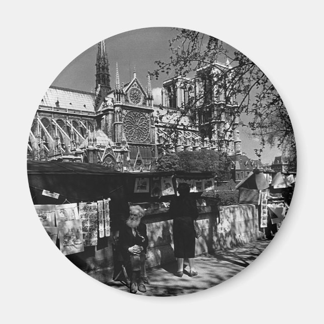 Imán Vendedores de libros de la Catedral de París (Frente)