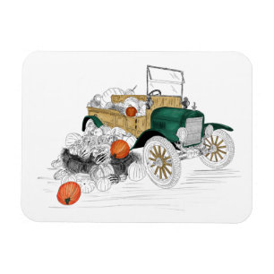 Imán Vendimia de calabaza de coches de época
