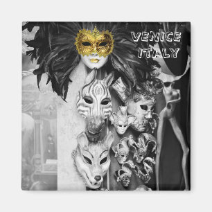 Imán Venecia, máscaras de carnaval - Italia (imán fri