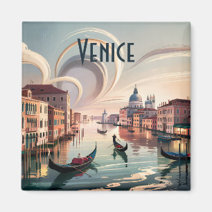 Imán Venecia personalizada acuarela paisaje urbano gónd