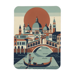 Imán Venecia retro Italia Viajes góndola Canal