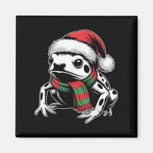 Imán Veneno Dart Frog Xmas Santa Hat Scarf Navidades Co