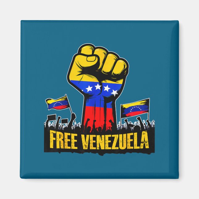 Imán Venezuela Flag Venezuela Libre 2026  (Frente)