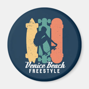 Imán Venice Beach Cali Retro Freestyle Skateboarding