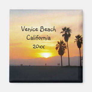 Imán Venice Beach California Sunset Souvenir Magnet