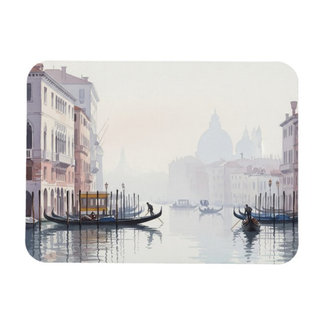 Imán Venice Italy Travel Souvenir Watercolor (Horizontal)