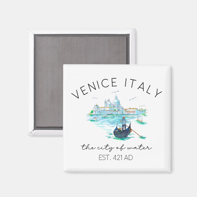 Imán Venice Italy Vacation Souvenir (Anverso/Reverso)